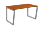 SEK-V - 14 stůl kancelářský, kovová podnož stříbrná, deska 25 mm, široký 1400 mm, třešeň šumavská